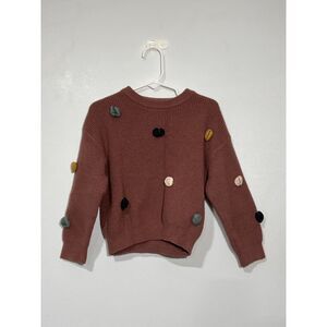 Zara Girls Pink Bow Sweater / Size 4-5 Years/ cozy, winter, coquette